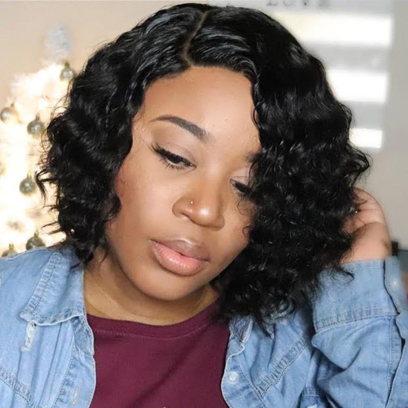 Virgo Hair Real Hair Wigs For Sale Malaysian Loose Wave Short Bob Remy Human Hair 4x4 Lace Closure Wigs