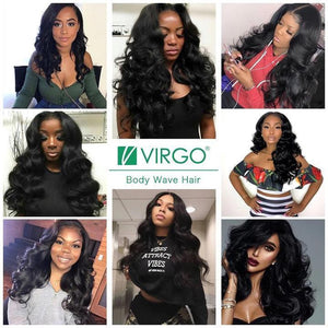 Virgo Hair High Quality Raw Indian Virgin Remy Body Wave Hair 4 Bundles With Lace Frontal Closure-customer show