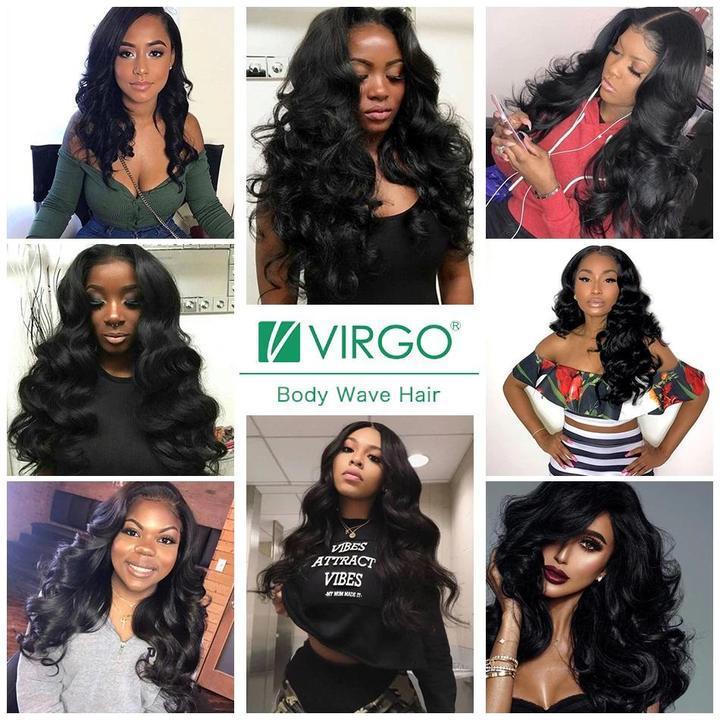 Volys Virgo Natural Peruvian Virgin Remy Body Wave Human Hair 4 Bundles With Lace Frontal Closure-customer show
