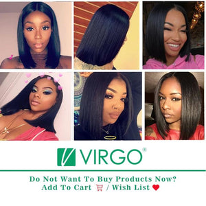Virgo hair  Lace Front Human Hair Wigs Pre Plucked Straight Full End Malaysian Remy Hair Short Bob Wigs customer show