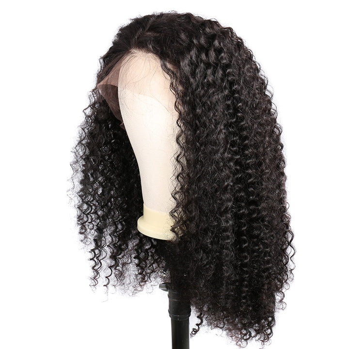 Cheap Pre Plucked Curly Lace Front Wigs Indian Remy Human Hair Wigs For Black Women