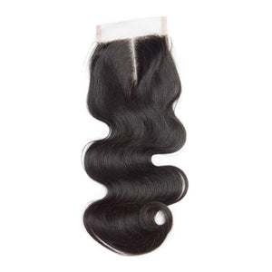 Volysvirgo Hair Body Wave 4x4 Swiss Lace Closure With Baby Hair Virgin Human Hair-middle part closure