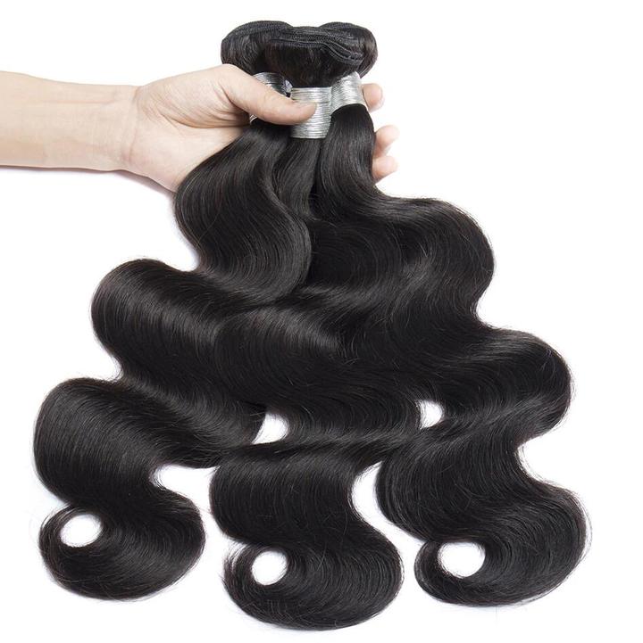 Virgo Hair Volysvirgo Virgin Remy Brazilian Body Wave Human Hair 3 Bundles With Lace Frontal Closure-3 bundles