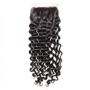 Volysvirgo Hair Virgin Curly Weave Human Hair Full Lace Closure With Baby Hair 4x4-3 part