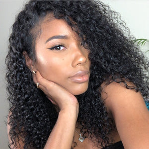 130 Density Brazilian Human Hair Lace Front Wigs With Baby Hair Short Curly Bob Wigs For Black Women