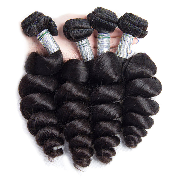 Volys Virgo Hair 4 Pcs Brazilian Loose Wave Virgin Human Hair Weave Bundles Unprocessed Remy Hair Extensions