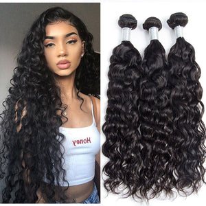 Volysvirgo Hair 3 Bundles Wet And Wavy Brazilian Water Wave Virgin Human Hair Weave Extensions