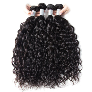 Virgo Hair Unprocessed Brazilian Virgin Hair Water Wave 4 Bundles Wet And Wavy Human Hair Extensions