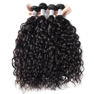Volys Virgo Mink Brazilian Virgin Hair Water Wave 4 Bundles With 13x4 Ear To Ear Lace Frontal Closure-4 pcs
