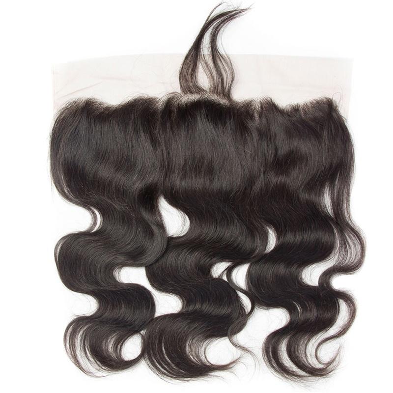 Raw Indian Body Wave Lace Frontal Closure With Baby Hair 13x4 Virgin Human Hair