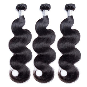 Virgo Hair Volysvirgo Raw Indian Virgin Remy Body Human Hair Weave 3 Bundles With Frontal Closure-3 bundles