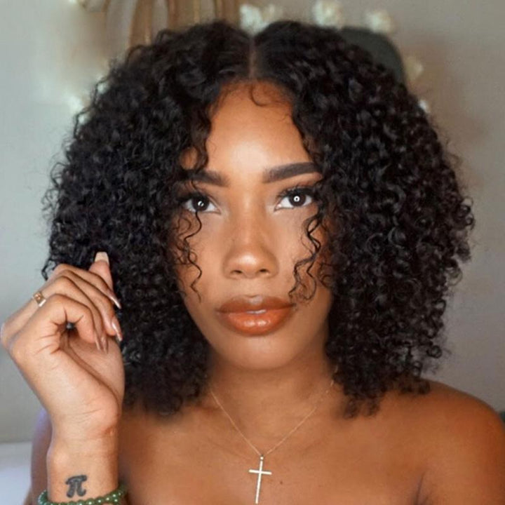 Virgo Hair Raw Indian Curly Bob Wigs Remy Human Hair 13x4 Short Lace Font Wigs For Women 10-14 Inch