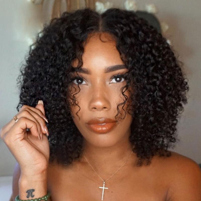 Virgo Hair Raw Indian Curly Bob Wigs Remy Human Hair 13x4 Short Lace Font Wigs For Women 10-14 Inch