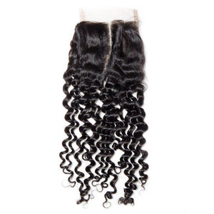 Volysvirgo Hair Virgin Curly Weave Human Hair Full Lace Closure With Baby Hair 4x4-middle part