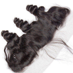 heap Raw Indian Loose Wave 13x4 Lace Frontal Closure With Baby Hair Ear To Ear Wavy Human Hair