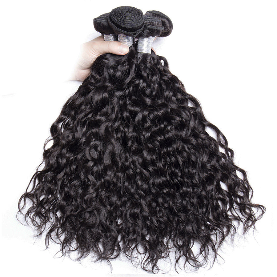 Volys Virgo Raw Indian Virgin Hair Water Wave Human Hair Bundles 4Pcs Wet And Wavy Hair Extensions