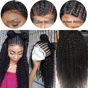 150 Density Afro Kinky Curly Lace Front Wigs For Black Women Malaysian Remy Human Hair Wigs For Sale