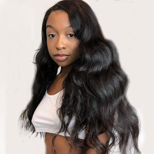 Virgo Hair 180 Density Pre Plucked 360 Lace Frontal Wigs Malaysian Body Wave Human Hair Wigs With Baby Hair