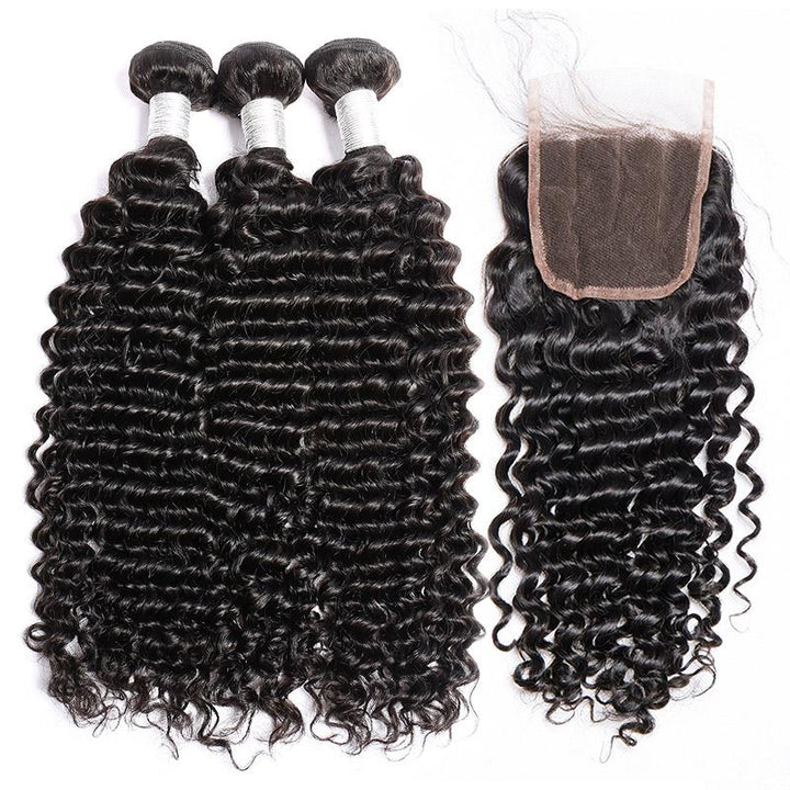 Volysvirgo 100% Virgin Remy Malaysian Curly Hair 3 Bundles With Closure Cheap Sale