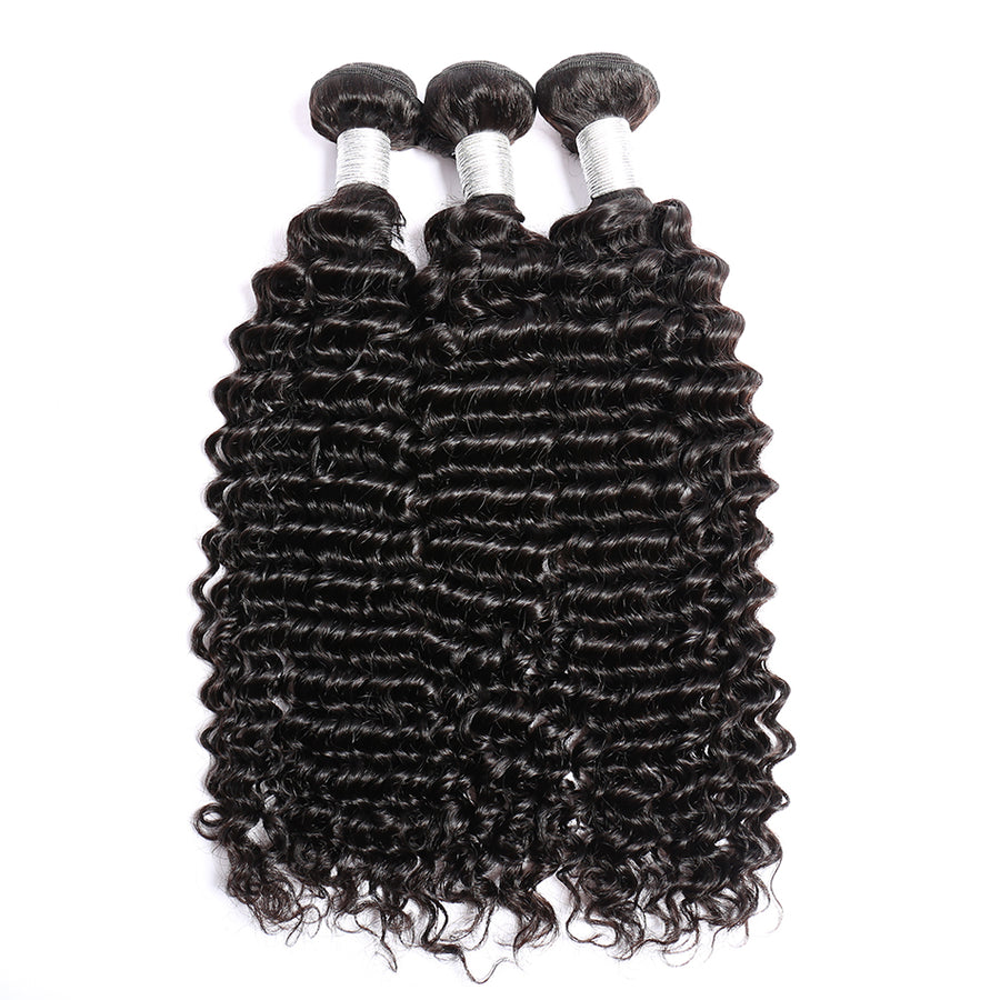 Volysvirgo 3 Bundles Virgin Remy Malaysian Curly Weave Human Hair Extensions