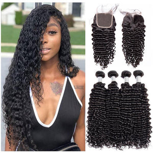 Volys Virgo Malaysian Virgin Remy Curly Weave Human Hair 4 Bundles With Lace Closure For Sale