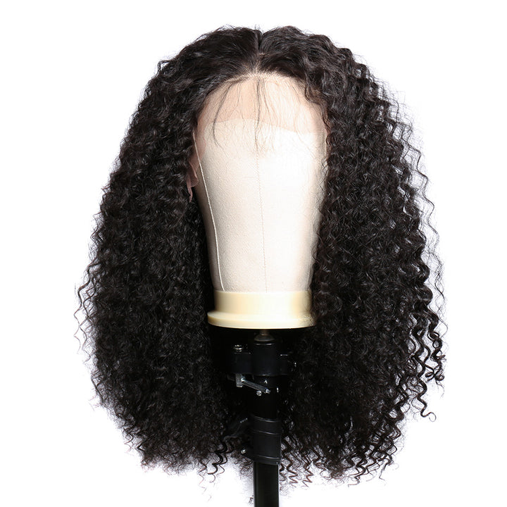 Malaysian Virgin Curly Hair Lace Front Wigs Remy Human Hair Half Lace Wigs For Sale Online