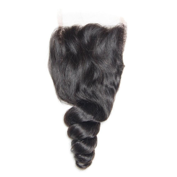Volysvirgo Hair Loose Wave Swiss Lace Closure With Baby Hair 4x4 Wavy Human Hair