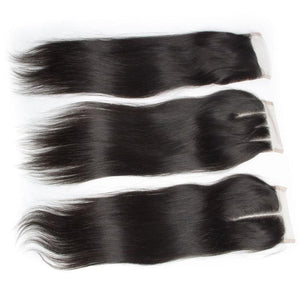 Volysvirgo Hair Straight Virgin Human Hair 4x4 Swiss Lace Closure With Baby Hair-part show