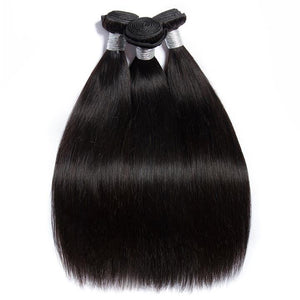 Volys Virgo Malaysian Remy Virgin Straight Human Hair 3 Bundles With 4x4 Lace Closure Deal-3 bundles straight hair
