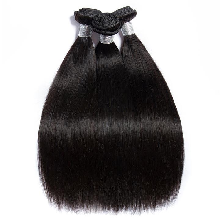 Volys Virgo Malaysian Remy Virgin Straight Human Hair 3 Bundles With 4x4 Lace Closure Deal-3 bundles straight hair