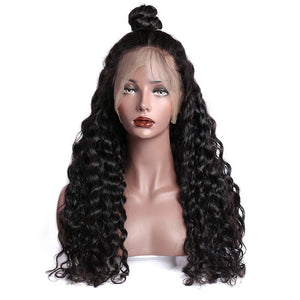 Virgo Hair 150 Density Malaysian Beach Waves 360 Lace Wigs With Baby Hair Water Wave Remy Human Hair Wigs For Women