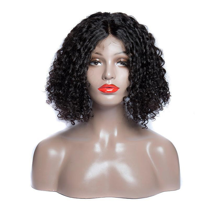 Virgo Hair Short Peruvian Remy Lace Front Human Hair Wigs With Baby Hair Black Curly Bob Wigs For Sale