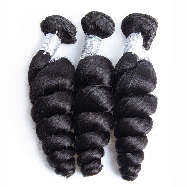 Volysvirgo Peruvian Loose Wave 3 Bundles Unprocessed Virgin Human Hair Extensions