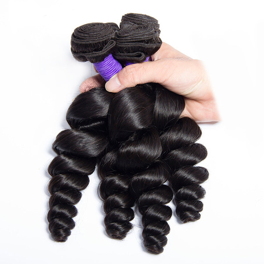 Volys Virgo Unprocessed Peruvian Loose Wave Virgin Hair 4 Bundles Human Hair Weave Extensions For Sale