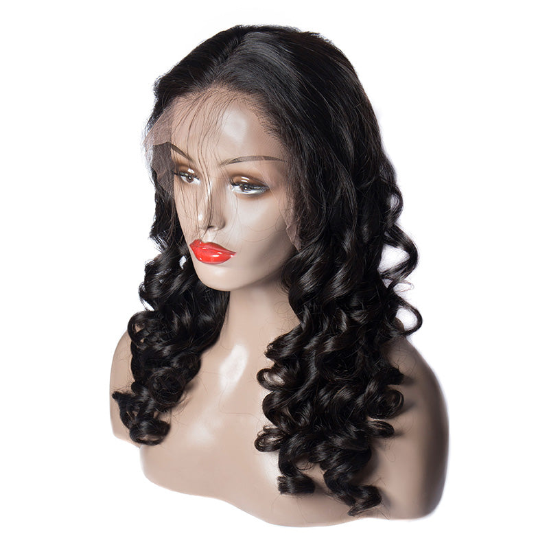 virgo hair 150 Density Real Peruvian Loose Wave Hair Wigs Remy Human Hair Lace Front Wigs For Black Women
