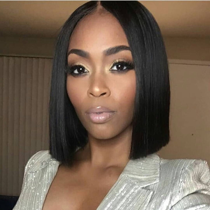 Virgo hair  Peruvian Remy Straight Short Bob Wig Glueless Lace Front Human Hair Wigs With Baby Hair