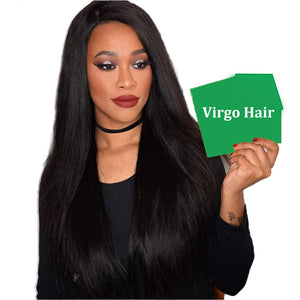 virgo hair 150 Density Peruvian Straight Virgin Remy Human Hair Lace Front Wigs For Black Women On Sale