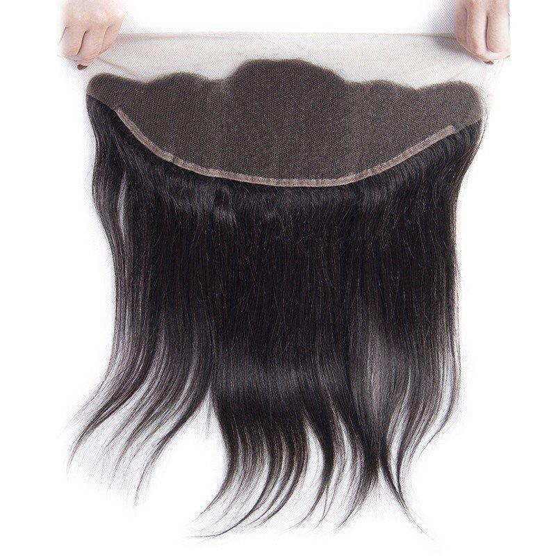 Peruvian Straight Hair Pre Plucked Lace Frontal Closure With Baby Hair Virgin Remy Human Hair Weave