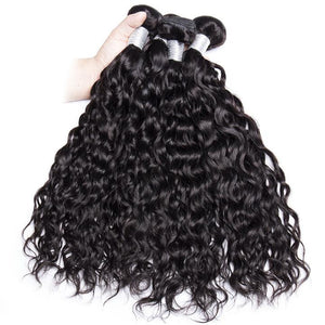 Volys Virgo 4 Bundles Peruvian Water Wave Virgin Hair With 4x4 Lace Closure Human Hair Extensions-5 pcs