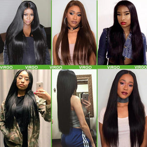 virgo hair 180 Density 360 Lace Frontal Wigs With Baby Hair Brazilian Straight Human Hair Wigs For Black Women-customer-show
