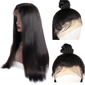 virgo hair 150 Density Brazilian Virgin Remy Straight Human Hair Lace Front Wigs For Black Women On Sale-baby hair
