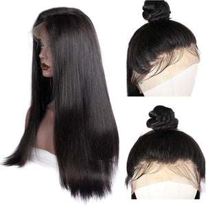 virgo hair 150 Density Peruvian Straight Virgin Remy Human Hair Lace Front Wigs For Black Women On Sale baby hair