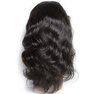 Raw Indian Virgin Hair Body Wave Lace Front Human Hair Wigs-back