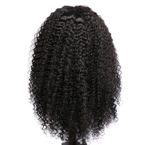 Cheap Pre Plucked Curly Lace Front Wigs Indian Remy Human Hair Wigs For Black Women-back