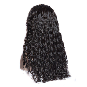 Virgo Hair 180 Density Wet And Wavy Peruvian Human Hair Water Wave Lace Front Wigs With Baby Hair For Sale back show