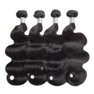 Volys Virgo Natural Peruvian Virgin Remy Body Wave Human Hair 4 Bundles With Lace Frontal Closure-4 bundles body wave hair