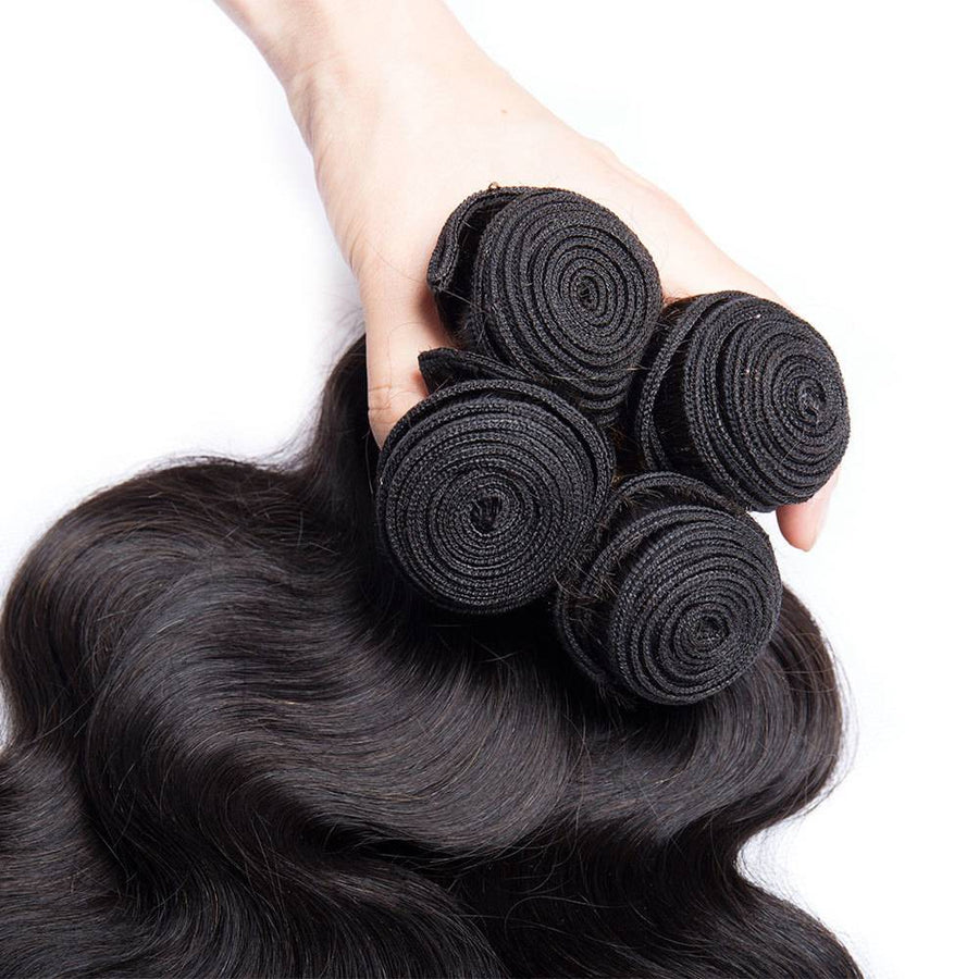 Virgo Hair 100% Raw Indian Virgin Human Hair Body Wave 3 Bundles Natural Wavy Human Hair Extensions-top
