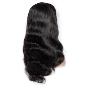Virgo Hair 180 Density Glueless Lace Front Human Hair Wigs For Women Peruvian Body Wave Half Lace Front Wigs With Baby Hair-back