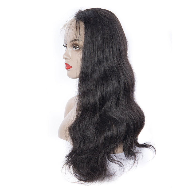 Virgo Hair 180 Density Glueless Lace Front Human Hair Wigs For Women Peruvian Body Wave Half Lace Front Wigs With Baby Hair-half-side