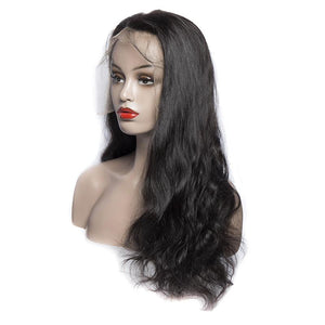 Virgo Hair 180 Density Mink Virgin Brazilian Hair Body Wave Full Lace Human Hair Wigs For Black Women On Sale-left front